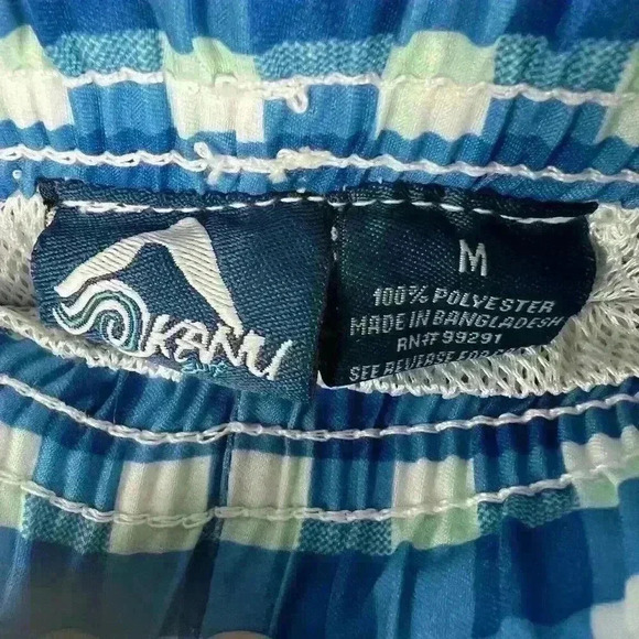new NWT Kanu Surf Men's Swim Trunks Blue Checkered Size Medium - Picture 5 of 8